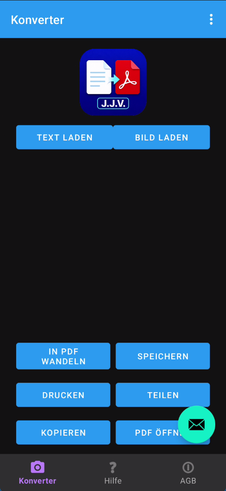 Startbildschirm der App files2PDF